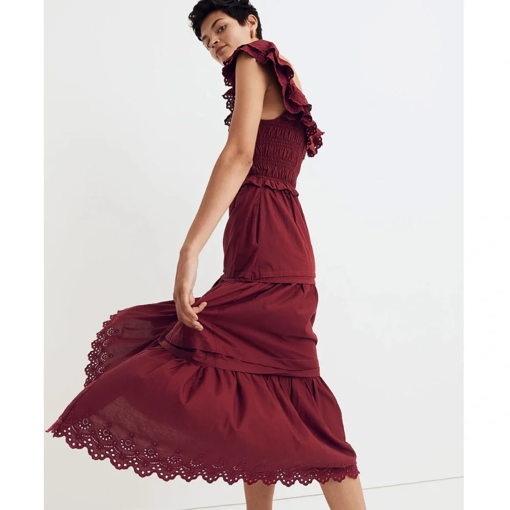 Madewell Burgundy Midi Dress - Picture 10 of 11